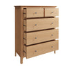 Rimini Oak Chest - Jumbo 2 Over 3 Drawer