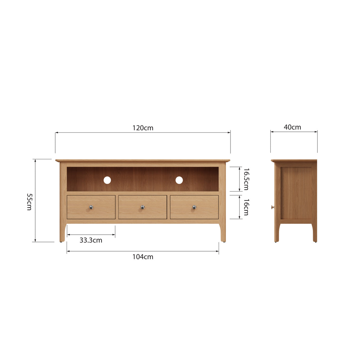 Rimini Oak TV Unit - Large