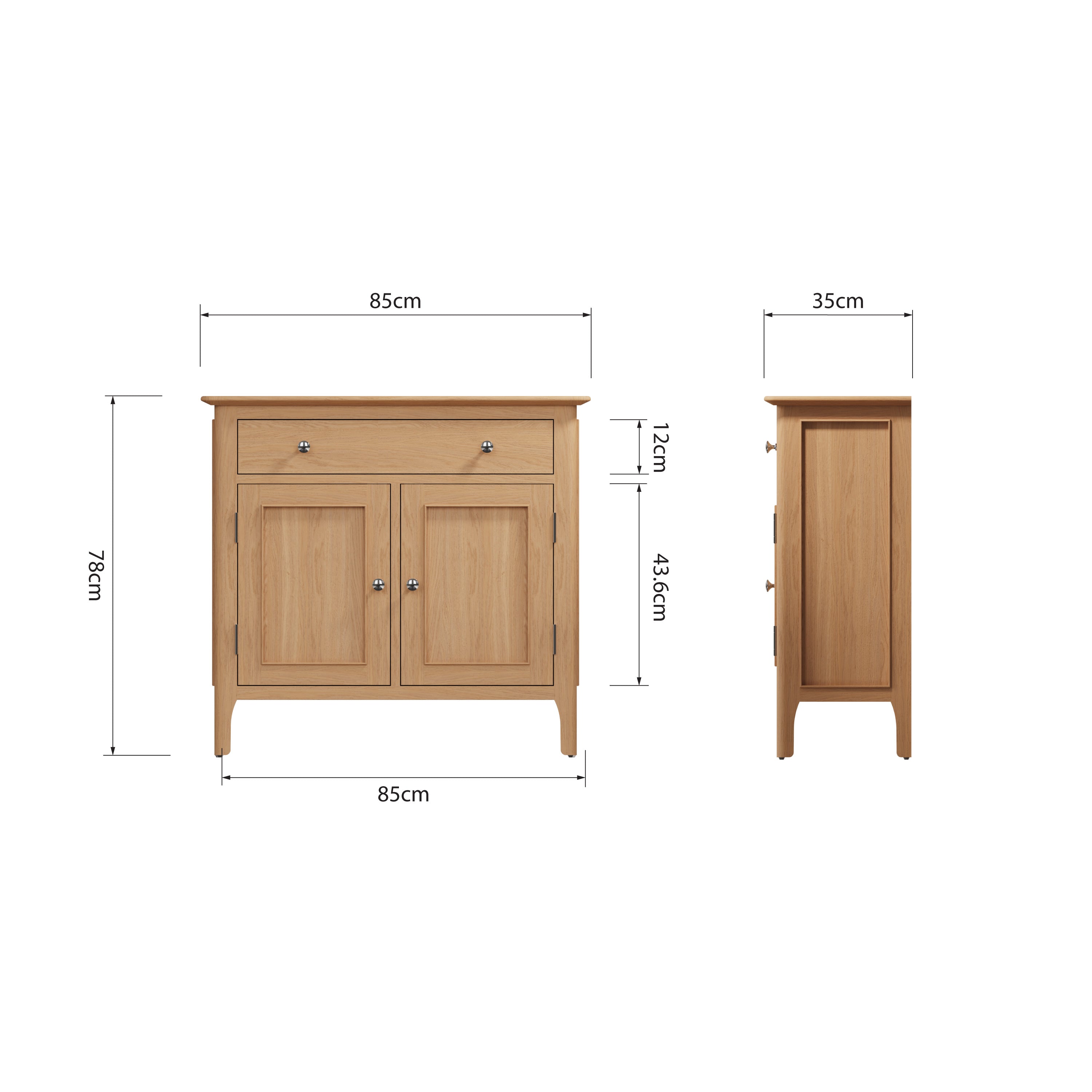 Rimini Oak Sideboard - Small 2 Door