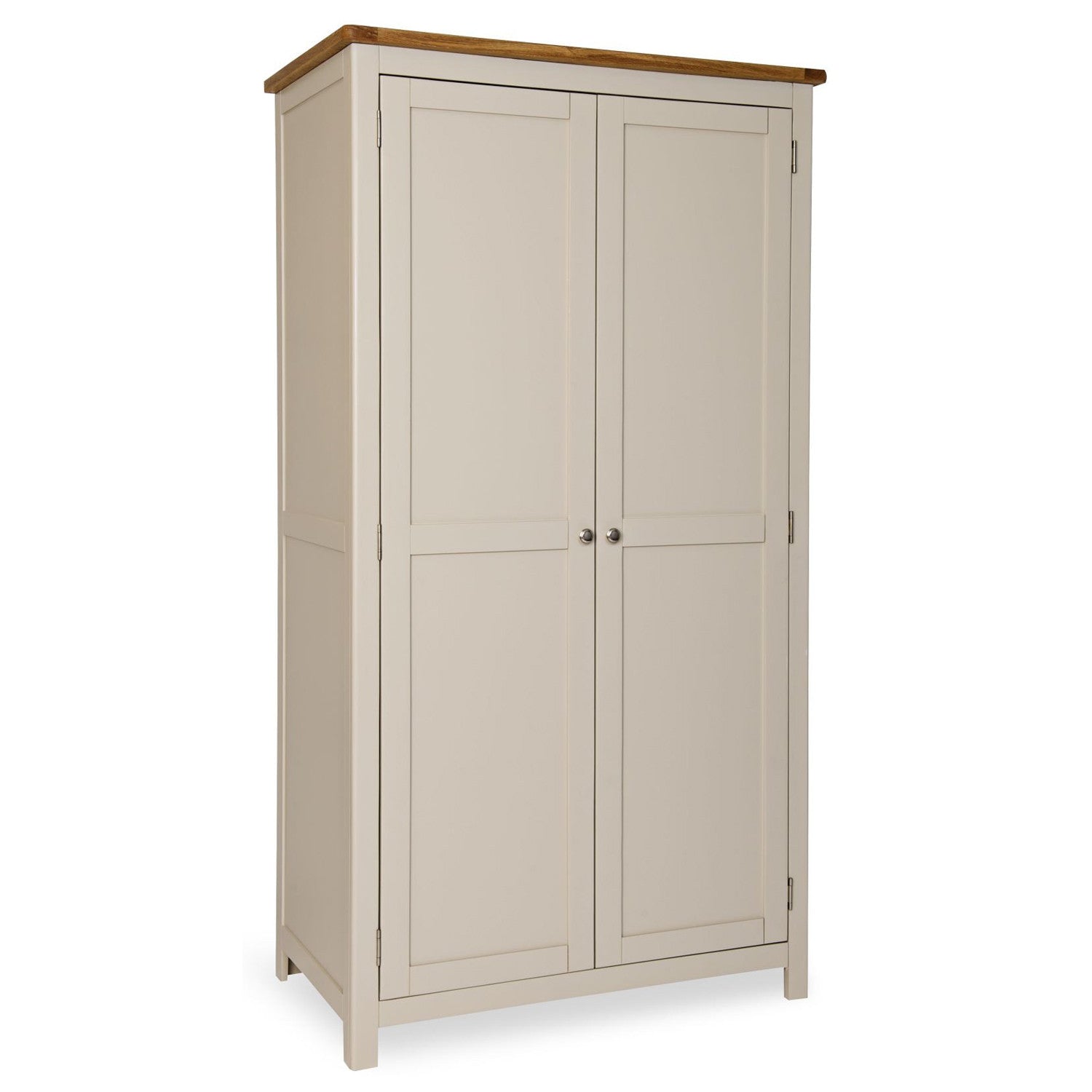 Portland Oak and Painted 2 Door Wardrobe