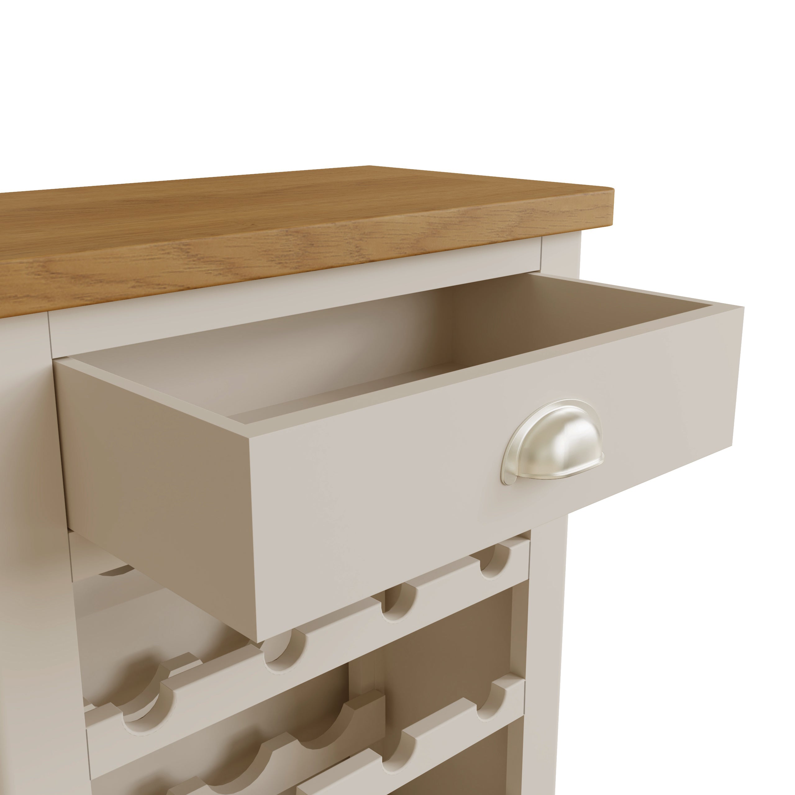 Oregon Oak & Stone Painted Wine Cabinet