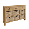 Oregon Oak Sideboard - 3 Drawer 6 Baskets