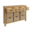Oregon Oak Sideboard - 3 Drawer 6 Baskets