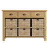Oregon Oak Sideboard - 3 Drawer 6 Baskets