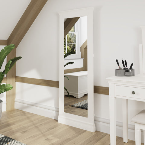 Chantilly White Painted Cheval Mirror