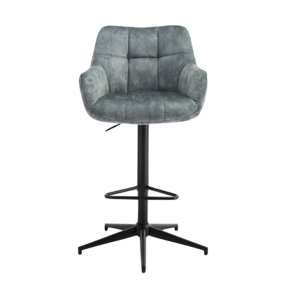 Jade Swivel Bar Stool - Stone Blue