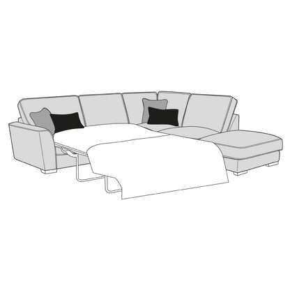 Caspian Sofa - 2 Corner 1 Sofa Bed With Storage Stool (Standard Back)