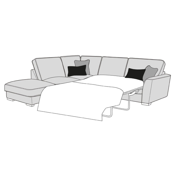 Caspian Sofa - 1 Corner 2 Sofa Bed With Storage Stool (Standard Back)