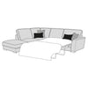 Caspian Sofa - 1 Corner 2 Sofa Bed With Storage Stool (Standard Back)