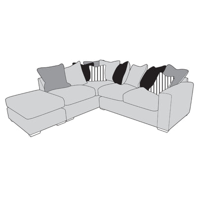 Montana Sofa - 1 Corner 2 with Footstool (Pillow Back)