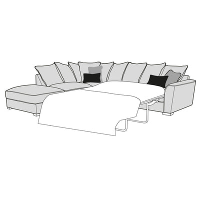 Caspian Sofa - 1 Corner 2 Sofa Bed With Storage Stool (Pillow Back)