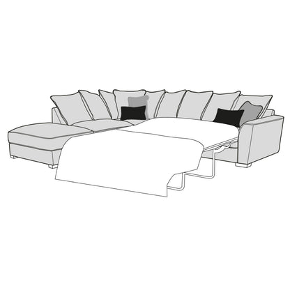Caspian Sofa - 1 Corner 2 Sofa Bed With Storage Stool (Pillow Back)