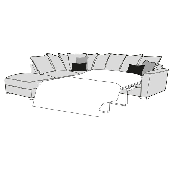 Caspian Sofa - 1 Corner 2 Sofa Bed With Storage Stool (Pillow Back)
