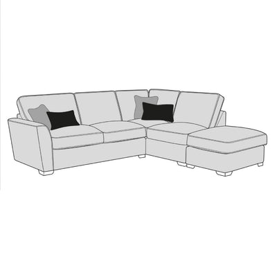 Caspian Sofa - 2 Corner 1 With Fixed Top Stool (Standard Back)