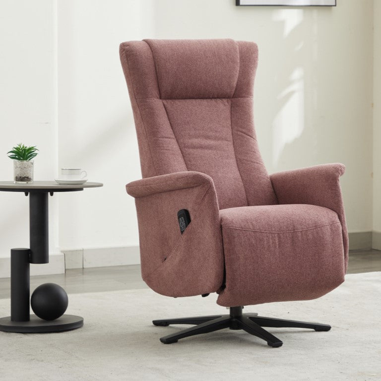 Apero Swivel Electric Recliner Armchair - Rose