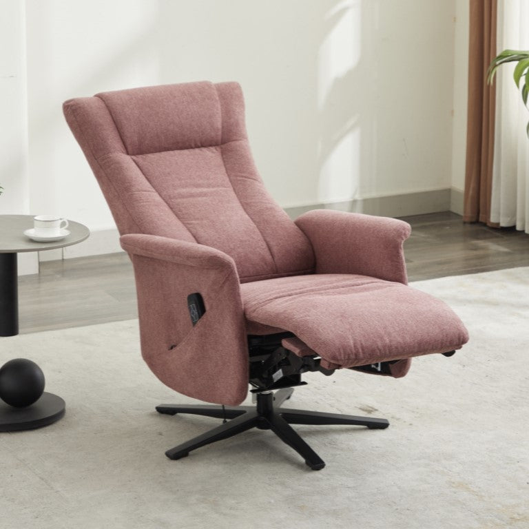 Apero Swivel Electric Recliner Armchair - Rose