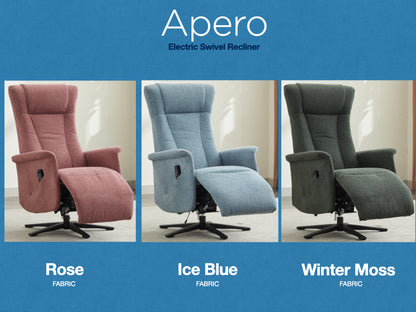 Apero Swivel Electric Recliner Armchair - Rose