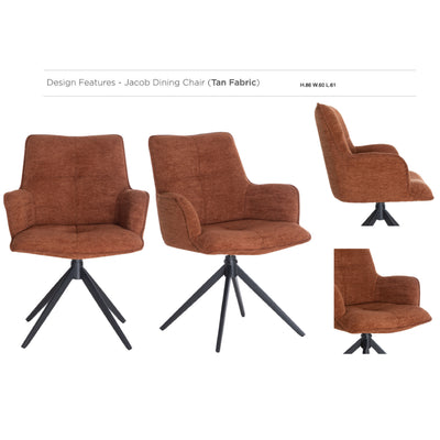 Jacob Swivel Dining Chair - Tan