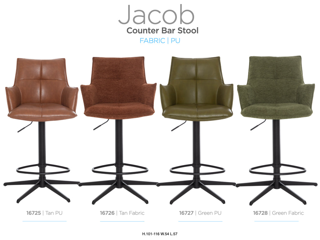 Jacob Swivel Bar Stool - Green