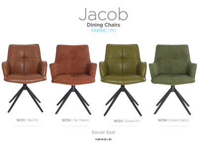Jacob Swivel Dining Chair - Tan PU