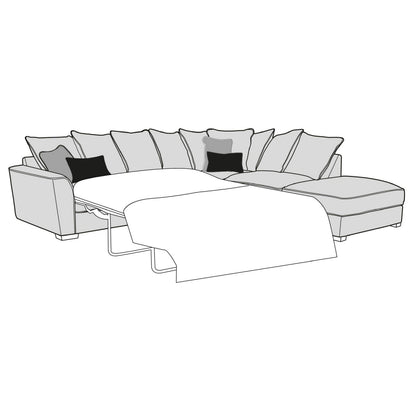 Caspian Sofa - 2 Corner 1 Sofa Bed With Storage Stool (Pillow Back)