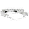 Caspian Sofa - 2 Corner 1 Sofa Bed With Storage Stool (Pillow Back)