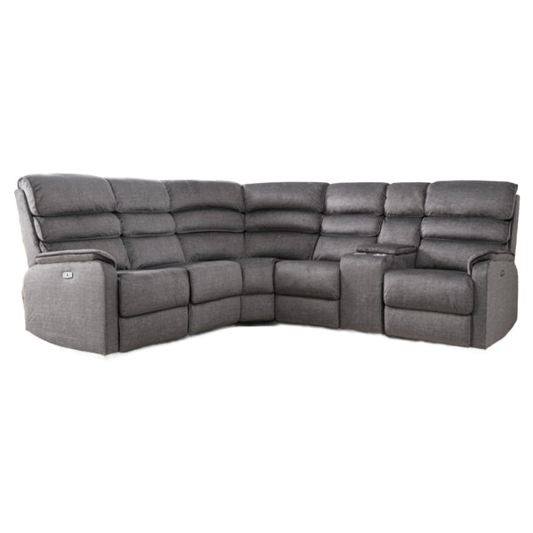 Savoy Sofa - 2 Corner 2 with Console - Electric Recliner - Grey