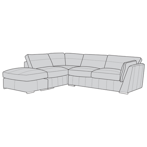 Phoenix Leather Sofa - 1 Corner 2 With Stool