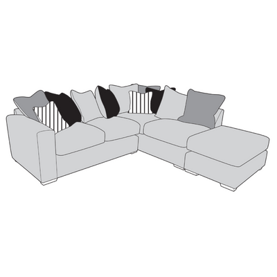 Montana Sofa - 2 Corner 1 with Footstool (Pillow Back)