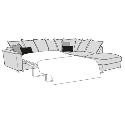 Caspian Sofa - 2 Corner 1 Sofa Bed With Fixed Top Stool (Pillow Back)