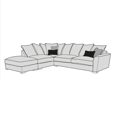 Caspian Sofa - 1 Corner 2 With Fixed Top Stool (Pillow Back)