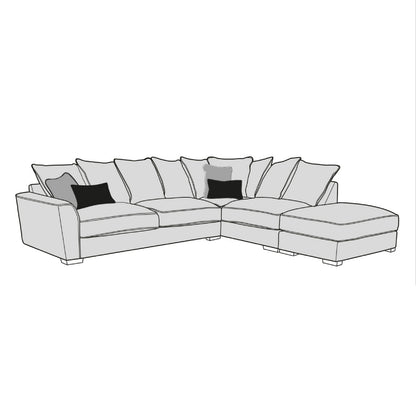 Caspian Sofa - 2 Corner 1 With Storage Stool (Pillow Back)