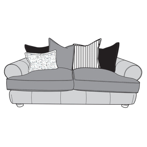 Horatio Leather & Fabric Sofa - 2 Seater (Pillow Back)