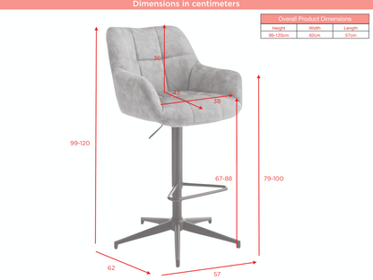 Jade Swivel Bar Stool - Rust