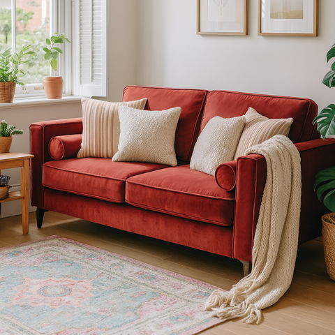 Kyle Sofa - 2 Seater - Plush Oxblood (Showroom Clearance)