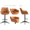 Jade Swivel Bar Stool - Rust