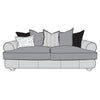 Horatio Leather & Fabric Sofa - 3 Seater (Pillow Back)