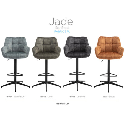 Jade Swivel Bar Stool - Charcoal