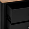 Rimini Oak & Jet Black Painted Chest of Drawers - 6 Drawer