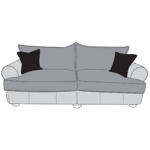 Horatio Leather & Fabric Sofa - 4 Seater Modular (Standard Back)