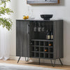 Grey Oak Effect Cupboard with Wine Rack