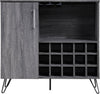 Grey Oak Effect Cupboard with Wine Rack