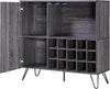 Grey Oak Effect Cupboard with Wine Rack