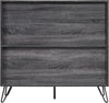 Grey Oak Effect Cupboard with Wine Rack
