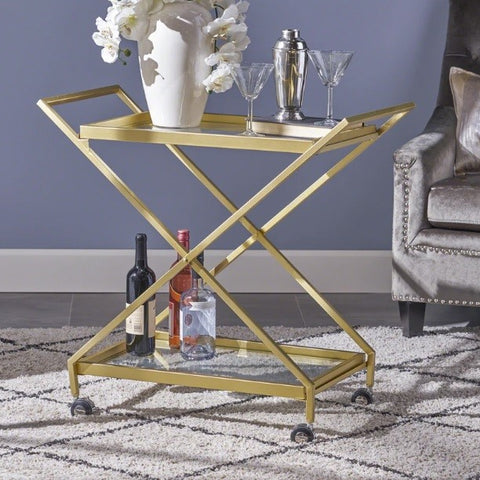 Gold & Glass Drinks Trolley