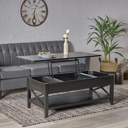 Large Lift-Top Laptop Coffee Table - Black