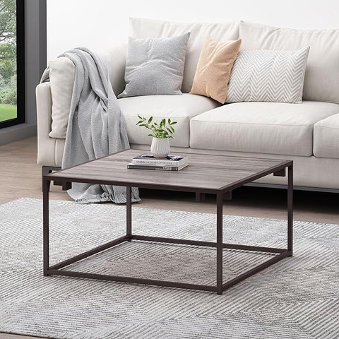 Grey Oak Effect Square Coffee Table