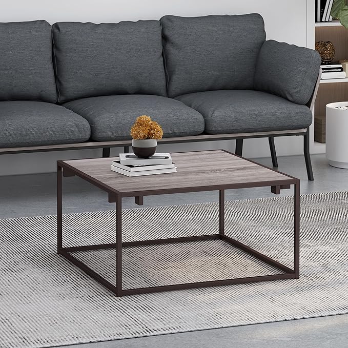 Grey Oak Effect Square Coffee Table