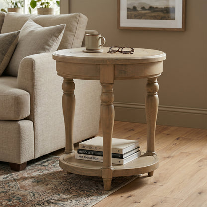 Chateau Rustic Pine Side Table - Round