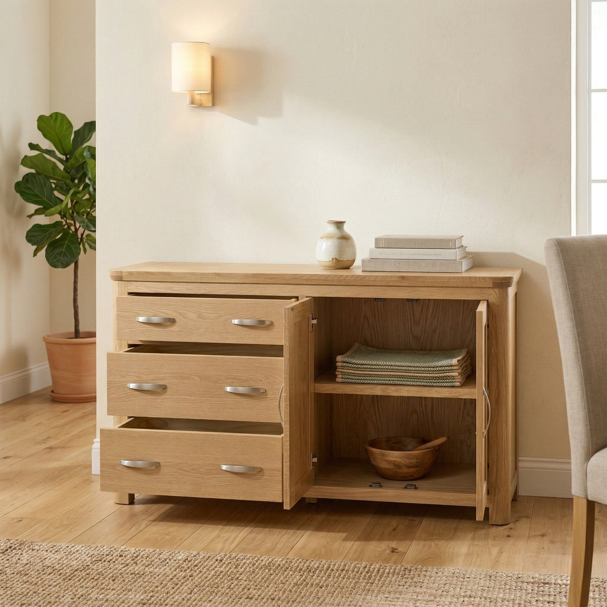 Treviso Oak Large Sideboard